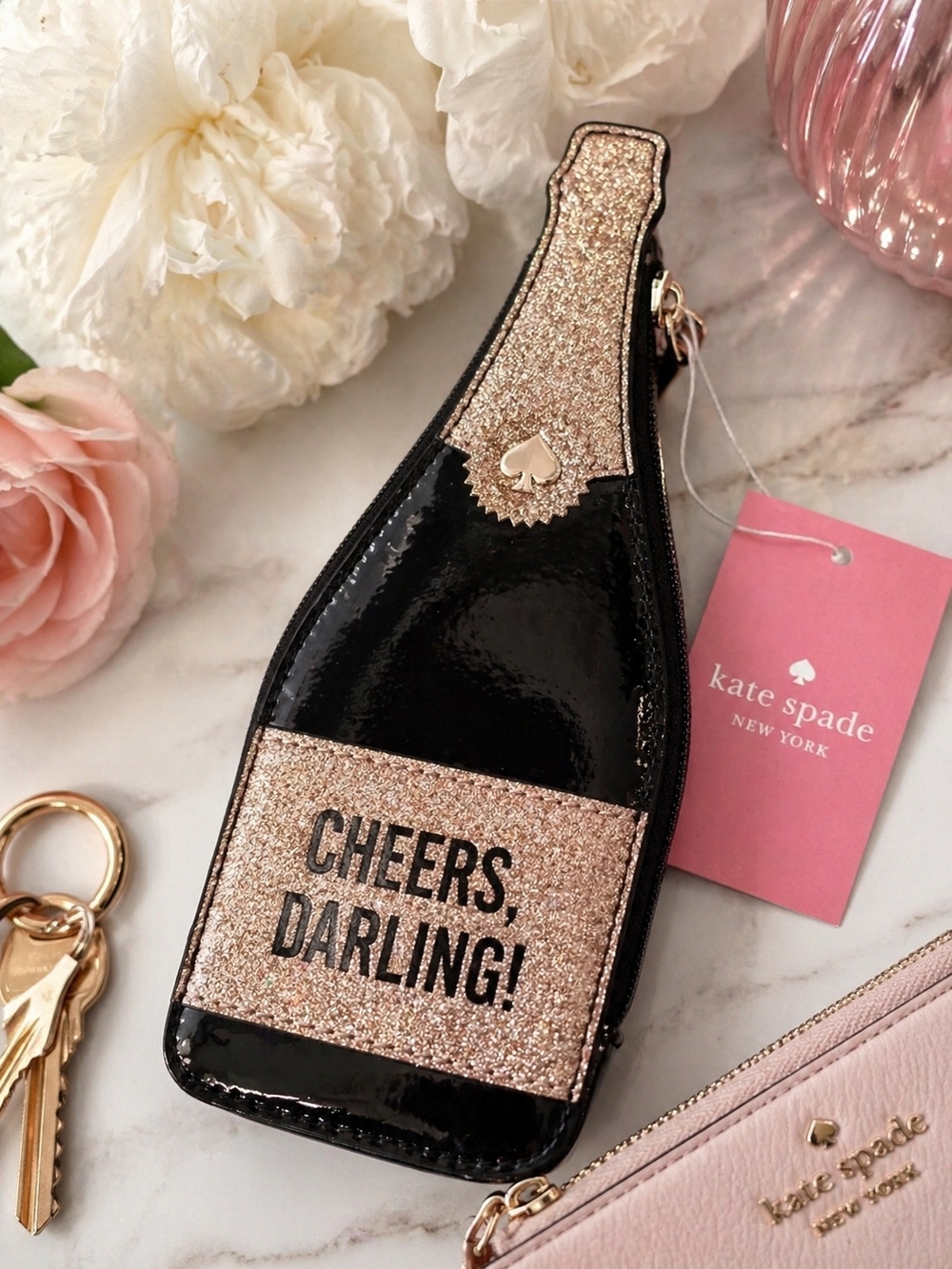 Kate Spade Novelty New York Chestnut Street Champagne Bottle Shaped NWT